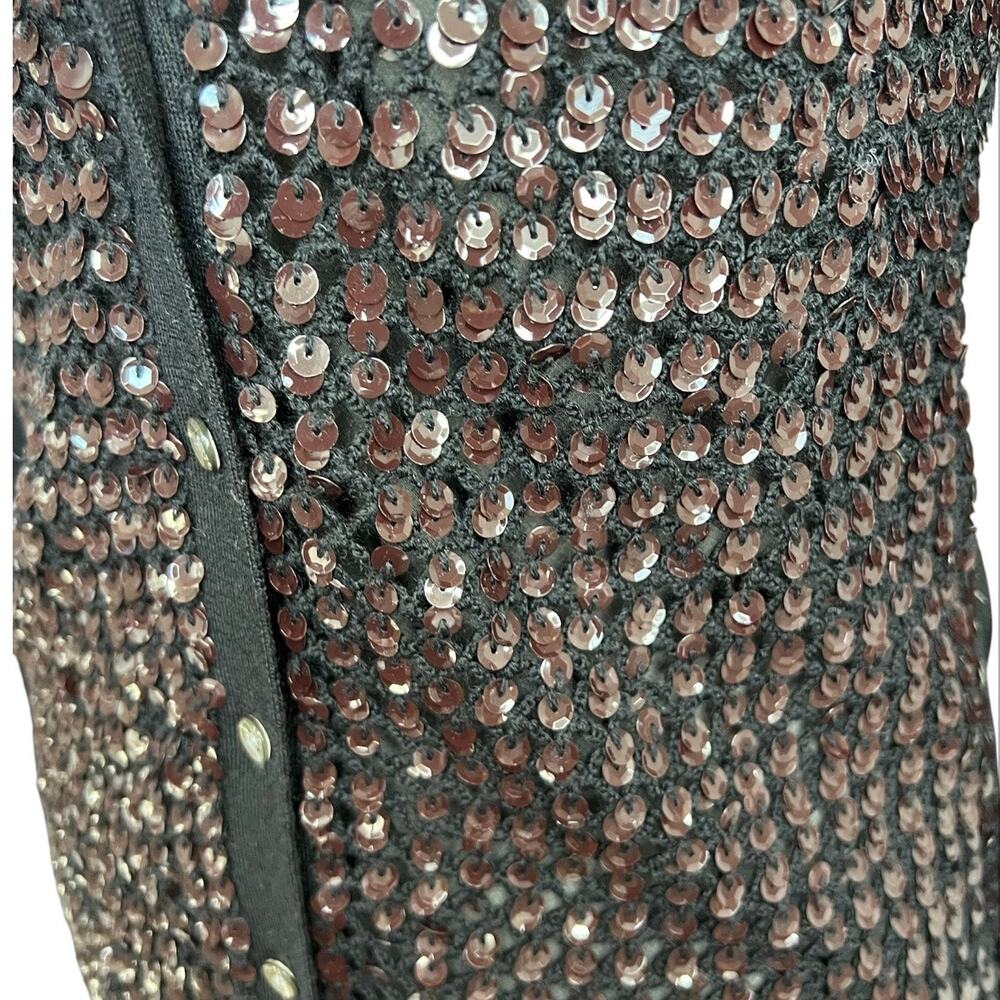 J. Crew Black sequin cardigan sweater preppy work wear office academia wool - Picture 3 of 7
